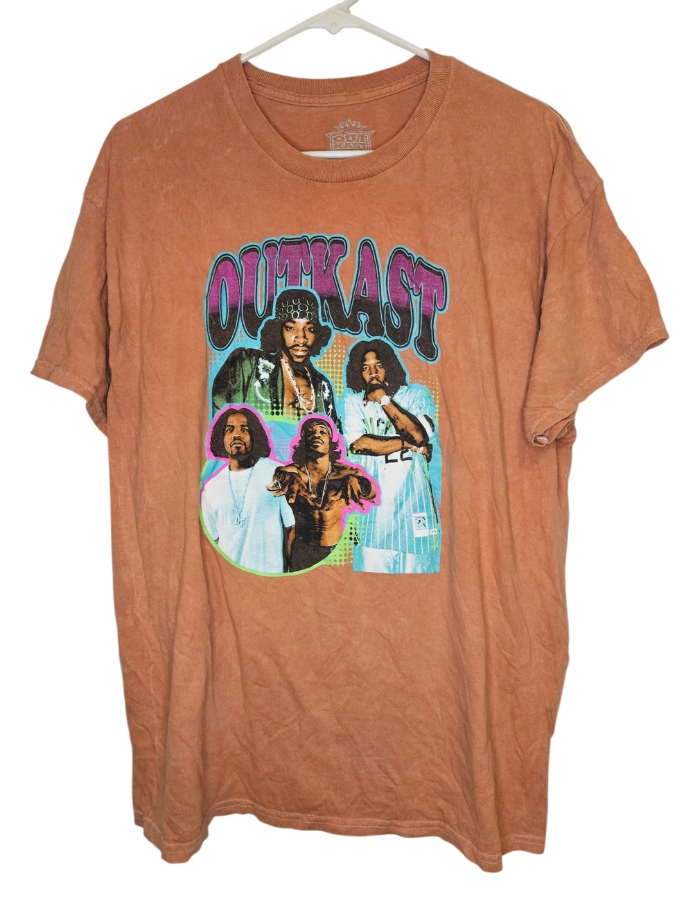 OutKast Men's XL Orange Cotton Jersey Crew Neck Short Sleeve Graphic Logo Tee